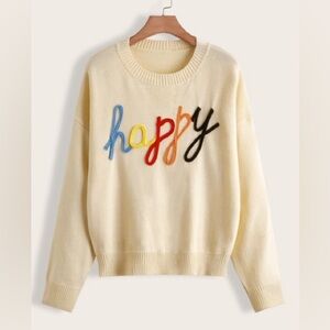Colorful 'Happy' Sweater